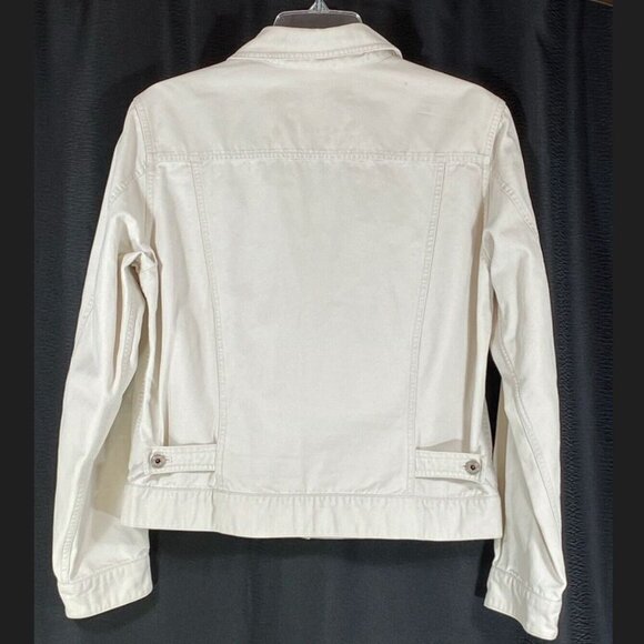 COLUMBIA Sportswear Co. Tough Mother Jeans Denim Jacket, Off-White, Sz XS - Picture 5 of 9
